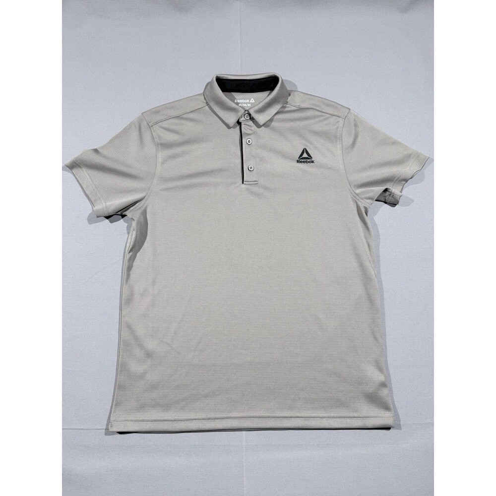 Reebok Mens Peformance Jacquard Polo - Driftwood - Medium - Breathable